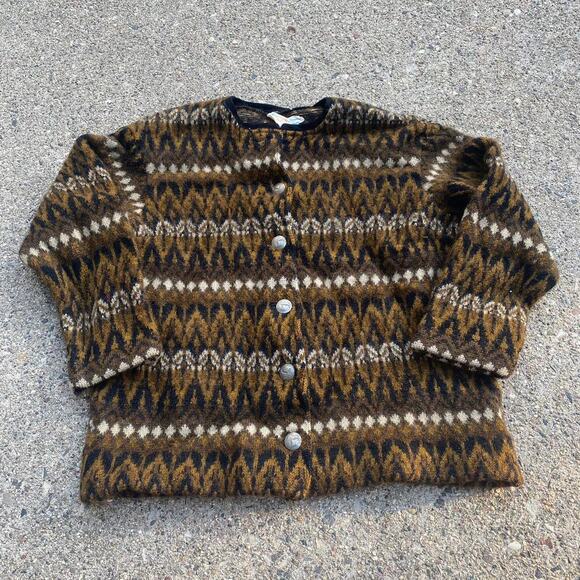 Vintage 60s Brown Iceland Hans Heitsch Lamb Wool Sweater - Picture 2 of 6